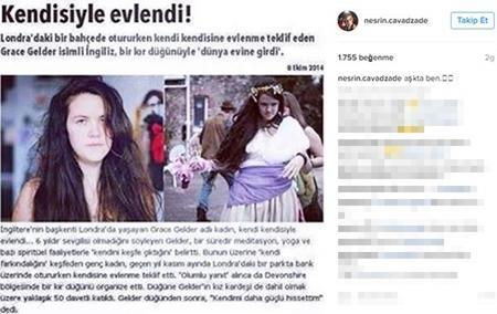 Azərbaycanlı aktrisa özü ilə “evlənir” - FOTO