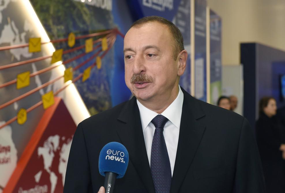 Prezident İlham Əliyev 'Euronews' və 'Rossiya-24' telekanallarının suallarını cavablandırıb - FOTO