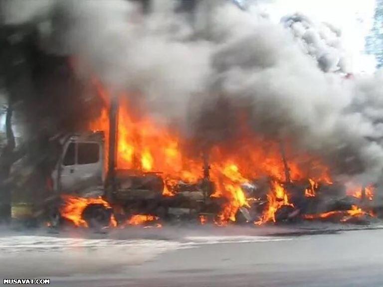 Dağıstanda VƏHŞİLİK: azərbaycanlı sürücünün maşınına od vurdular, özünü ölümcül döydülər - FOTO