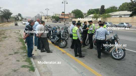 Polis Vahid Mustafayevin motosiklet karvanını saxladı - Avtobusla yola saldı - FOTO