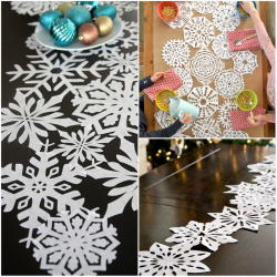 Snowflake-Embellished Table Runner