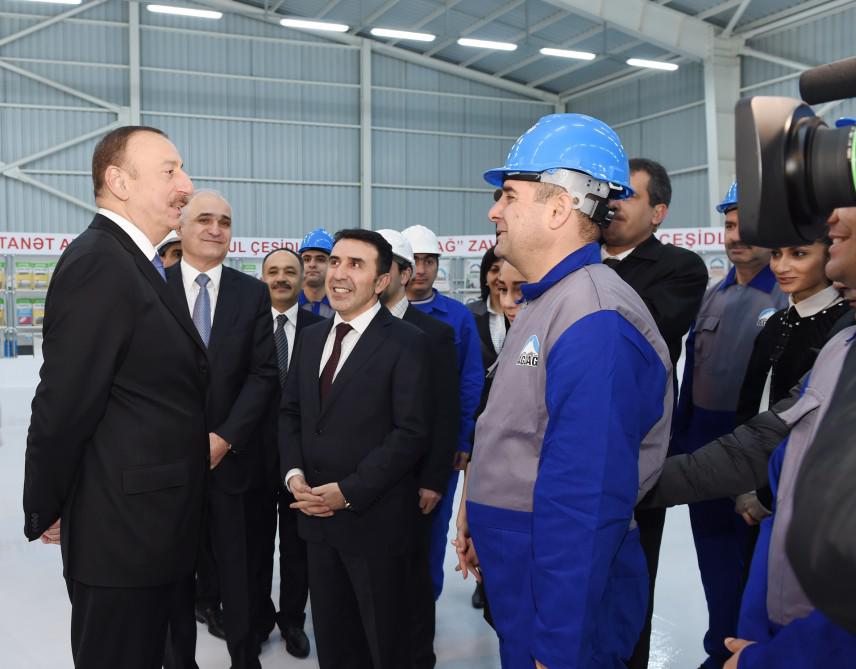 Prezident İlham Əliyev yeni zavodun açılışında iştirak edib - YENİLƏNİB - FOTO