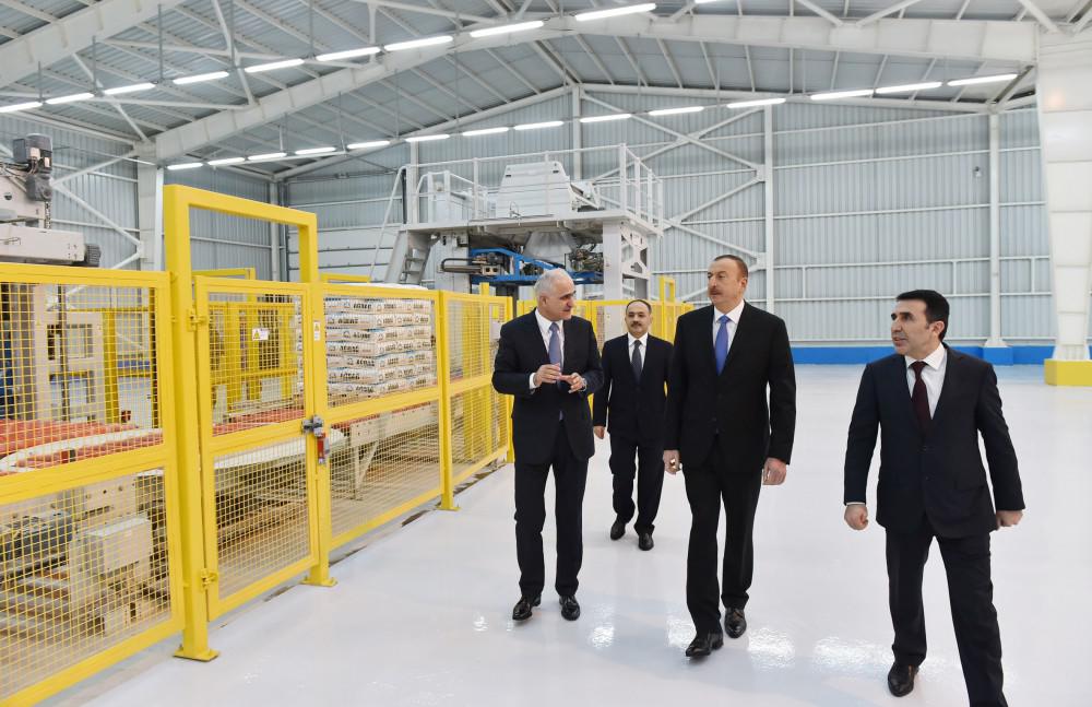 Prezident İlham Əliyev yeni zavodun açılışında iştirak edib - YENİLƏNİB - FOTO