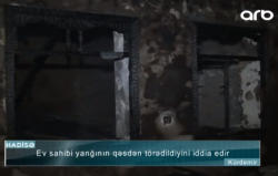 Kürdəmirdə 3 otaqlı ev yanıb - VİDEO - FOTO