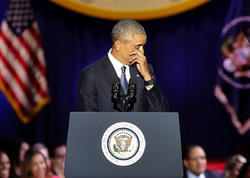 Obama vida çıxışı zamanı kövrəldi - VİDEO - FOTOlar
