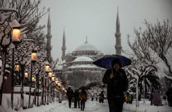 Qarlı İstanbul - FOTO
