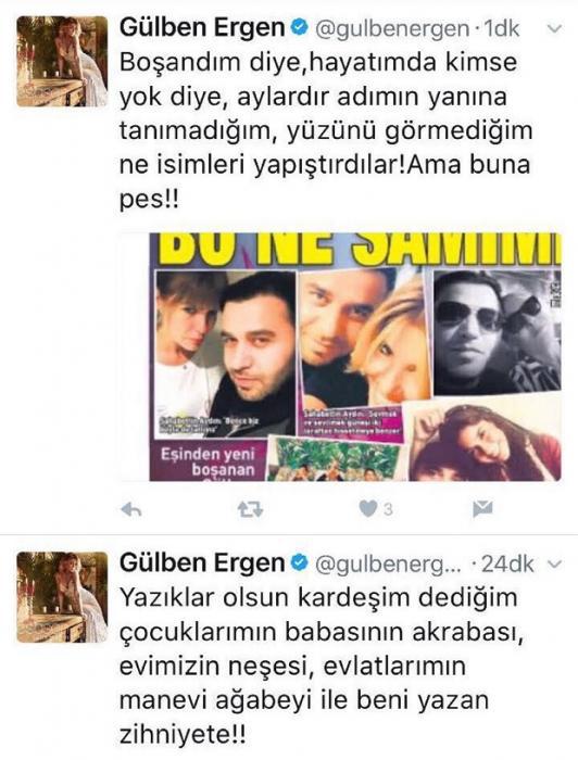 Gülben Ergendən sürücüsü ilə fotolarına sərt reaksiya: "Boşandım deyə..." - FOTO