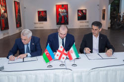 Azərbaycan, Gürcüstan, İran Dəmir Yolları arasında üçtərəfli protokol imzalandı - FOTO