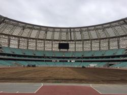 Bakı Olimpiya Stadionunun ot örtüyü dəyişdirilir - FOTO