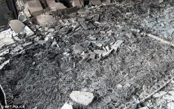 Yanan məzara çevrilmiş binanın daxilində - VİDEO - FOTO