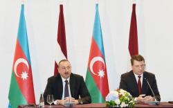 Prezident İlham Əliyev Azərbaycan-Latviya biznes forumunda iştirak edib - YENİLƏNİB - FOTO