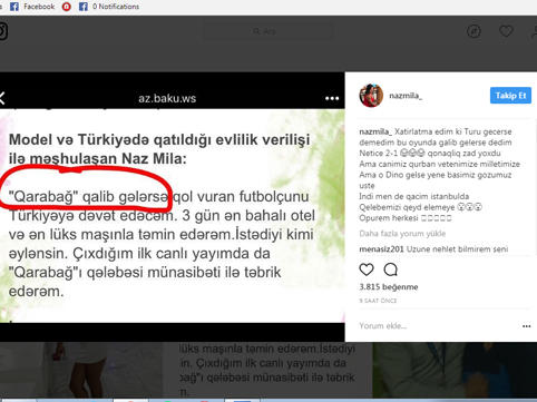 "Qarabağ" udsa, qol vuran futbolçunu Türkiyəyə dəvət edəcəm deyən Naz: "Dino gəlsə...." - FOTO