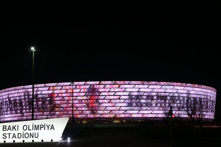 Bakı Olimpiya Stadionunundan "Beşiktaş"a dəstək - FOTO