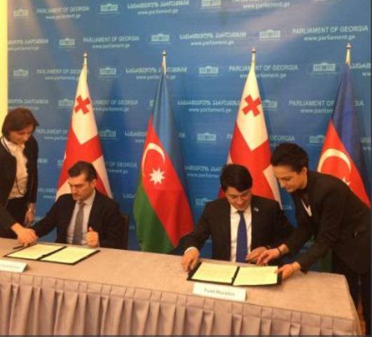 Azərbaycan Gürcüstan parlamentləri arasında memorandum imzalanıb - FOTO