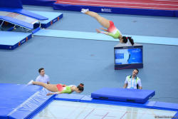 Bakıda batut gimnastikası, ikili mini-batut və tamblinq üzrə Avropa çempionatının üçüncü gününə start verilib - FOTO