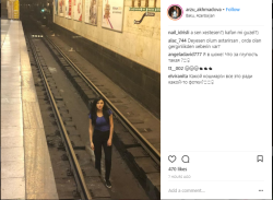 Bakı metrosunda qız qatar yoluna düşdü, heç kim 