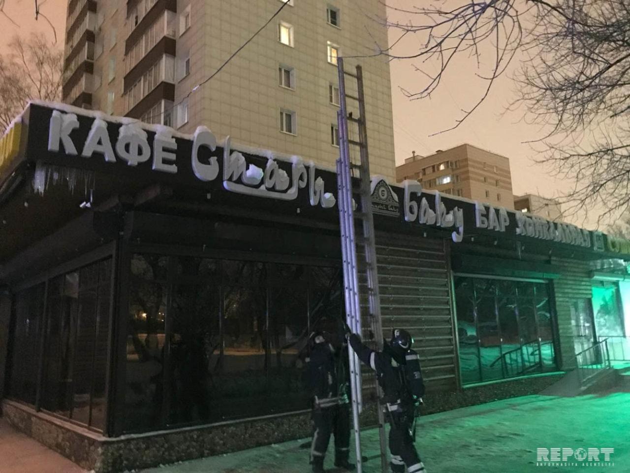 Moskvada "Starıy Baku" kafesi yandı - VİDEO - FOTO