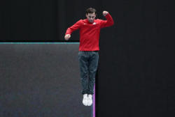Milli Gimnastika Arenasında batut gimnastikası və tamblinq üzrə Dünya Kubokunun ilk yoxlama-məşqi keçirilib - FOTO