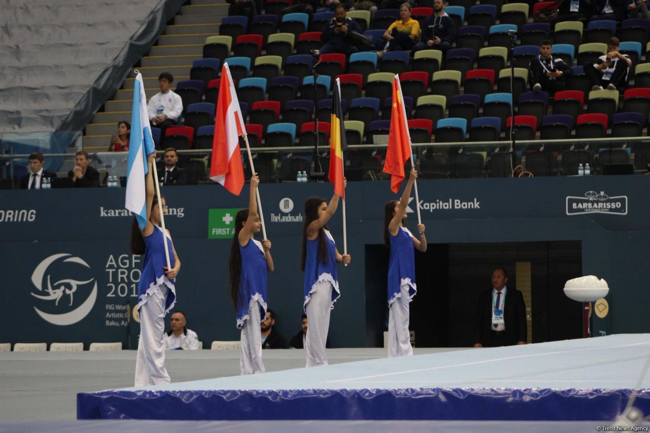Milli Gimnastika Arenasında idman gimnastikası üzrə Dünya Kubokunun açılış mərasimi keçirilib - FOTO