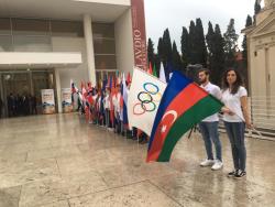 Avropa Gənclər Olimpiya oyunlarına 100 gün qalmış məşəl Romadan Azərbaycana ötürüldü - FOTO