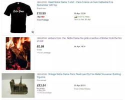 Notr-Damda yanan taxtaları eBay-da satışa çıxardılar - FOTO