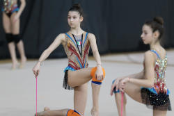 Milli Gimnastika Arenasında “AGF Junior Trophy” turniri iştirakçılarının podium məşqləri keçirilir - FOTOREPORTAJ