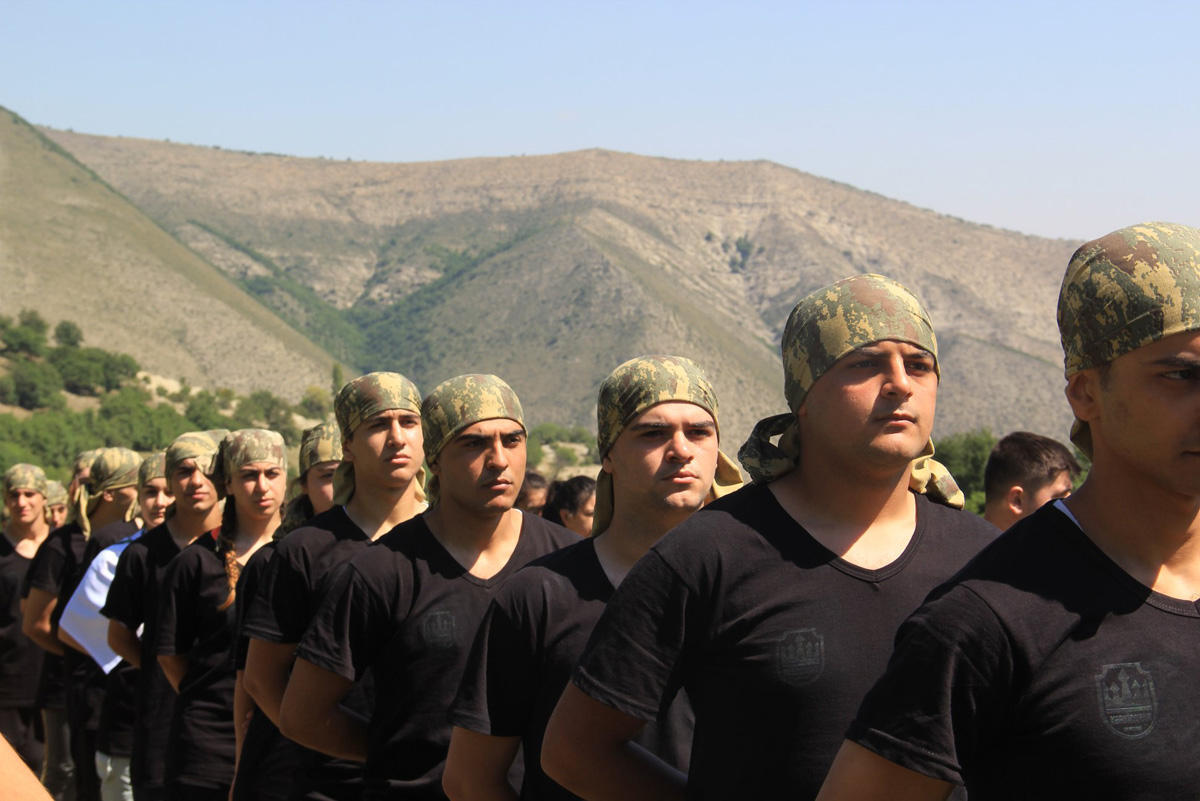 "Marş İrəli" iştirakçıları Ballıqaya ərazisində yerləşən "Hər şey vətən üçün" yazılan zirvəyə yürüş ediblər - VİDEO - FOTO