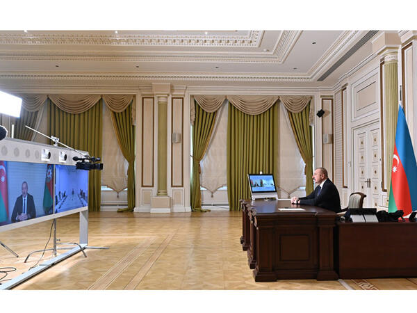 Prezident İlham Əliyevlə Monteneqro parlamentinin sədri Aleksa Beçiç arasında videoformatda görüş olub - VİDEO - FOTO