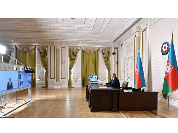 Prezident İlham Əliyev iranlı naziri videoformatda qəbul edib - FOTO