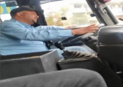 Avtobusda telefonla danışan sürücünü VİDEOya çəkdilər