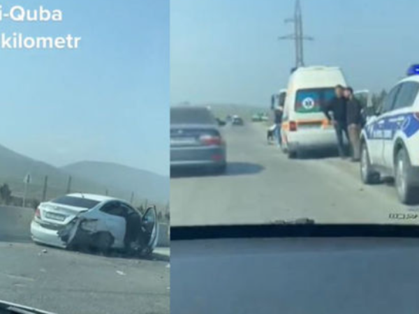 Bakı-Quba yolunda iki avtomobil toqquşdu
