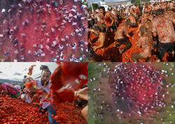 Kolumbiyada yüzlərlə insan “pomidor döyüşü”nə çıxdı: <span class="color_red">Ortalıq “qan gölü”nə döndü</span>