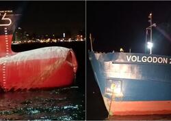 İstanbul sahillərində iki yük gəmisi toqquşdu - <span class="color_red">FOTO</span>