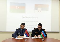 Azərbaycan və Serbiya arasında hərbi əməkdaşlıq planı imzalandı - FOTO