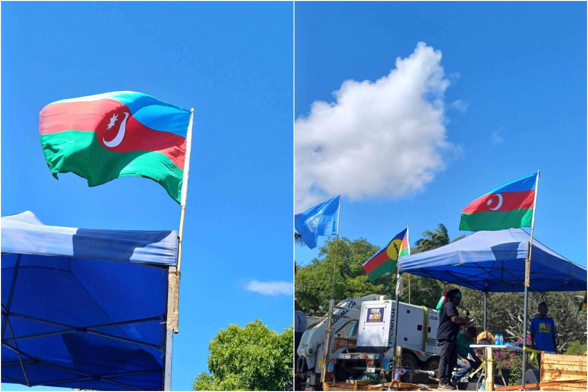 Yeni Kaledoniyadakı aksiyada yenidən Azərbaycan bayrağı dalğalandırıldı -