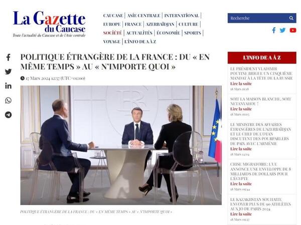 Fransa yenidən tarixin onsuz necə yazıldığını görür - &quot;La Gazette du Caucase&quot;
