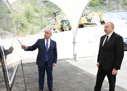 Prezident Xankəndi-Şuşa-Laçın avtomobil yolunda görülən işlərlə tanış olub - FOTO