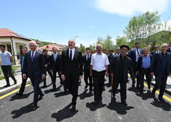 Prezident Sus kəndinə köçmüş sakinlərlə görüşüb, kiçik su elektrik stansiyalarının açılışlarında iştirak edib - FOTO