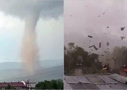 Türkiyədə dəhşətli tornado: Evlərin damı göyə uçdu - FOTOlar