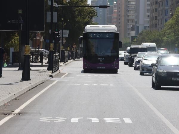 Bakıda bu avtobus zolağına vaxt məhdudiyyəti tətbiq olundu