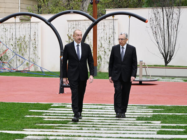 Prezident yeni salınan parkda yaradılan şəraitlə tanış olub - VİDEO - FOTO