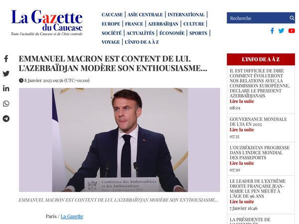 &quot;La Gazette du Caucase&quot; Makronun riyakarlığını ifşa edib